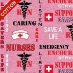 Nurses Emergency Support Medical Cotton Fabric	